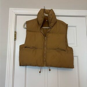Tan Puffer Vest